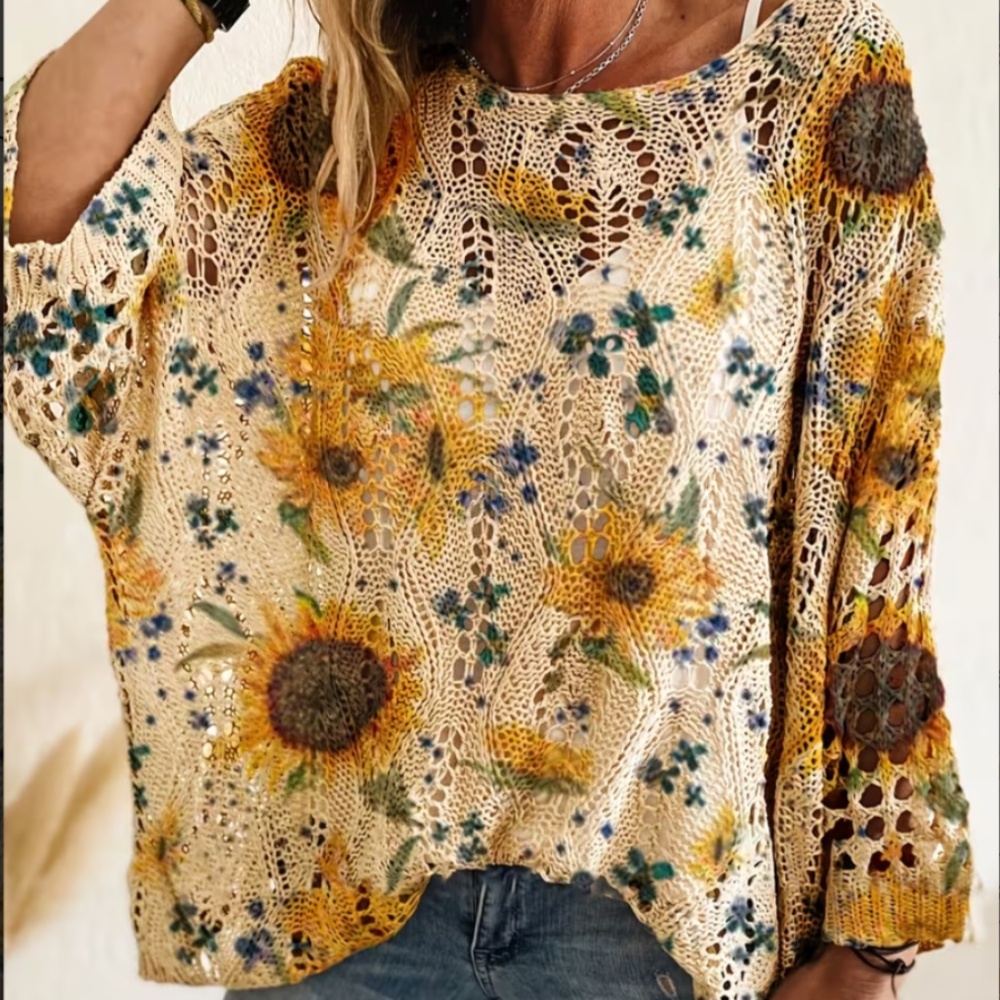 Sunflower long sleeves knit top size XL